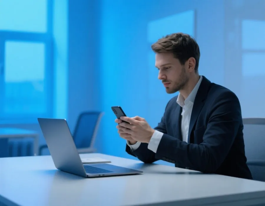 User comparing mobile platform options